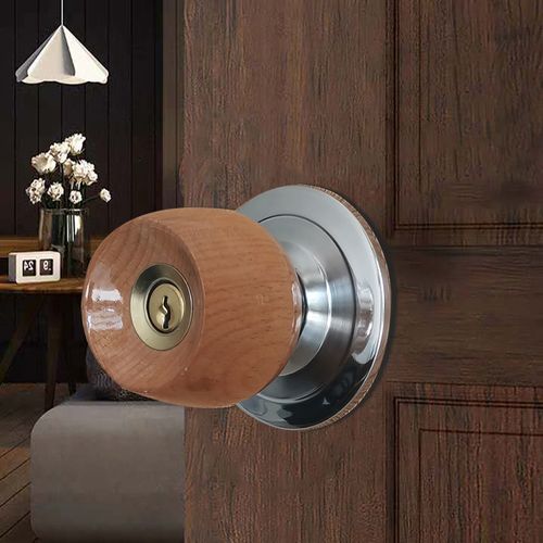 房间门锁榉木球形锁房门锁通用型球型锁老式家用实木门锁卧室锁具